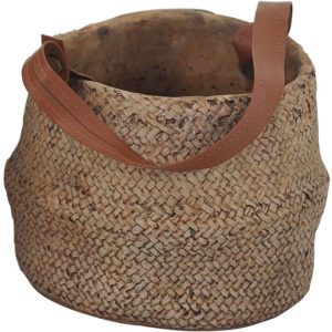 Vendel potte m/håndtak beige, liten