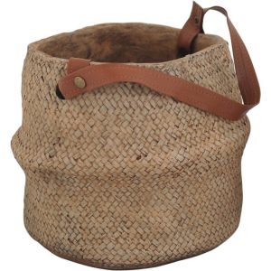 Vendel potte m/håndtak beige, stor