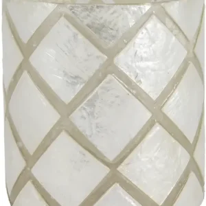 Halvor Bakke Varca rutet telysholder hvit/creme capiz