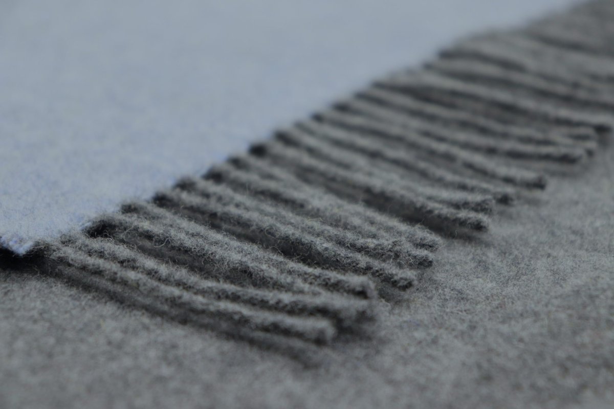 Biederlack ullpledd cashmere blå/grå - Image 3