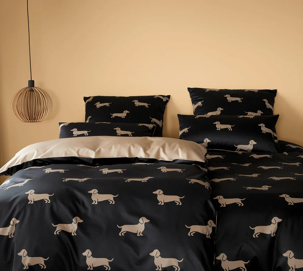 Elegante Putetrekk sateng we love dogs sort - Image 5