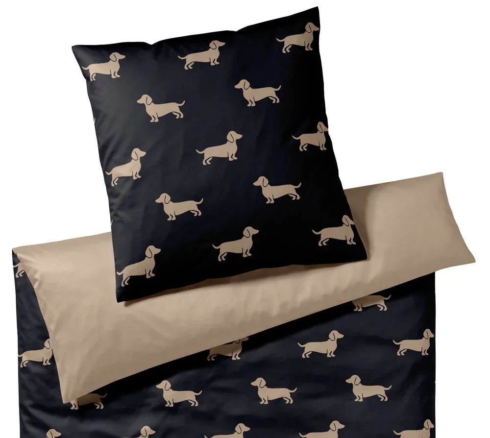 Elegante Putetrekk sateng we love dogs sort - Image 2