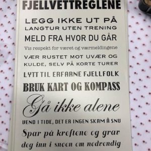 Metallskilt  fjellvettreglene